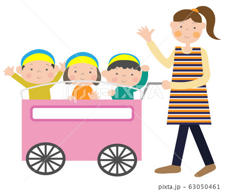 人物 お散歩 保育園 幼児のイラスト素材