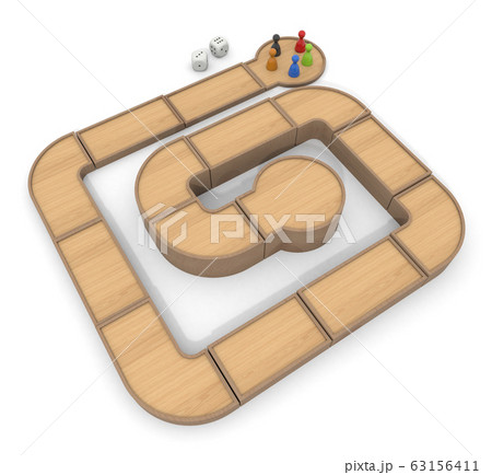 ボードゲーム サイコロ 人生ゲーム 駒のイラスト素材