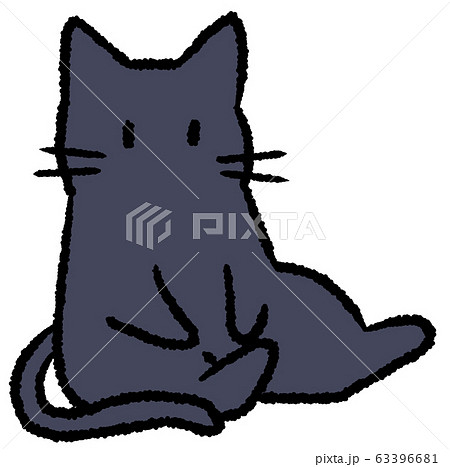 黒猫 猫 座る 小動物のイラスト素材