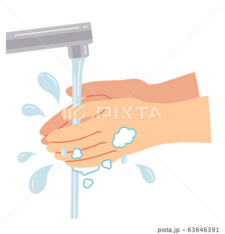 手洗い 手 洗う 水のイラスト素材