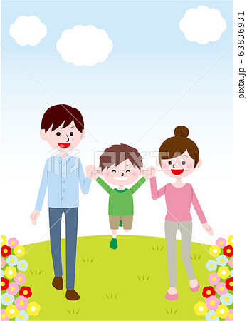 家族 人物 手を繋ぐ 家庭のイラスト素材 Pixta