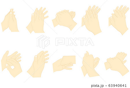 手洗い方法のイラスト素材