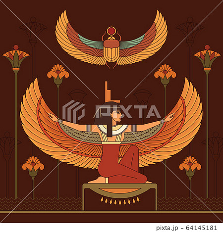 古代エジプト ヒエログリフ 象形文字のイラスト素材