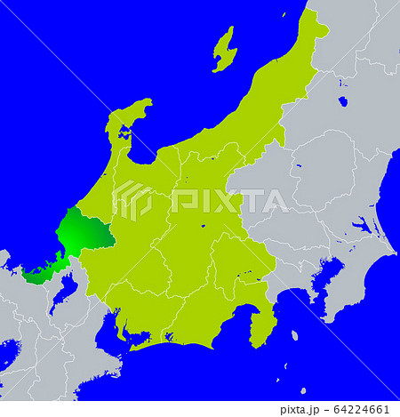 北陸地方 日本列島 日本地図 日本のイラスト素材