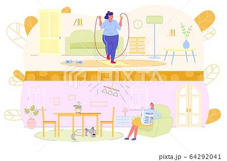 騒音 マンション 音 住まいのイラスト素材