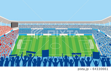 スポーツ観戦 応援 観客 スタジアムのイラスト素材