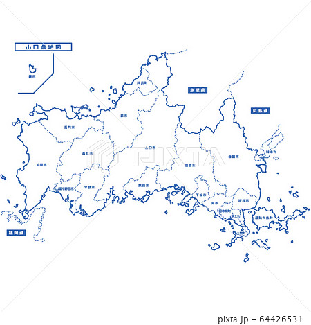 山口県地図のイラスト素材