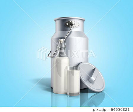 牛乳缶 牛乳の入れ物 容器 アルミニウムのイラスト素材