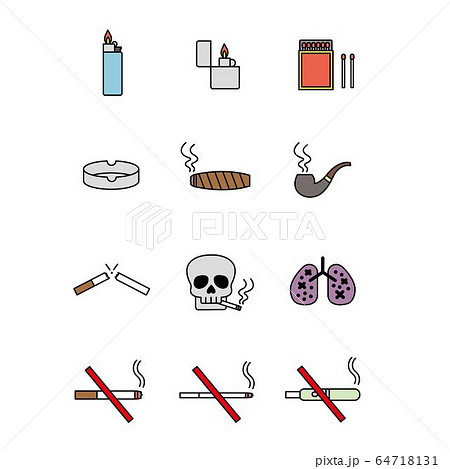 ポイ捨て禁止 タバコ 看板のイラスト素材