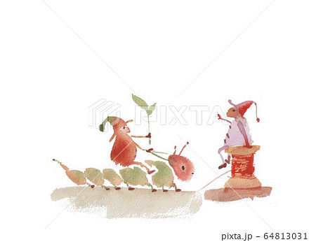 いもむし かわいい キャラクターの写真素材