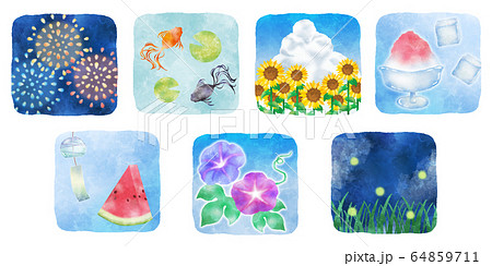 夏の風物詩のイラスト素材