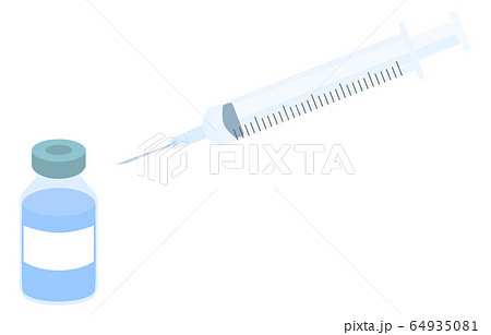 注射器 イラスト かわいい コピースペースの写真素材