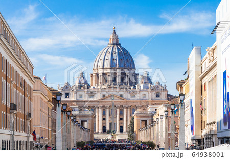 【直売半額】■サン・ピエトロ大聖堂 バチカン 風景写真 額縁付 A3サイズ写真 自然、風景