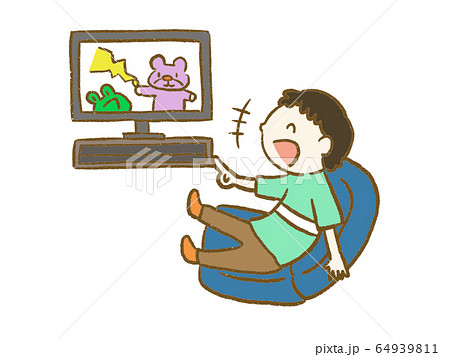 テレビ鑑賞のイラスト素材 テレビ鑑賞のイラスト素材