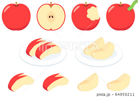 フルーツ 果物 リンゴ ウサギのイラスト素材