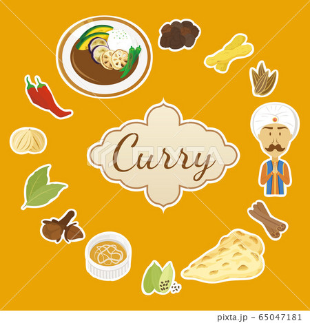 インド人 インド料理 カレー ランチのイラスト素材 インド人 インド料理 カレー ランチのイラスト素材