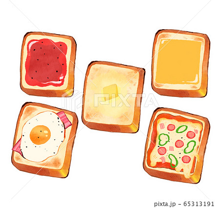 ピザトーストのイラスト素材