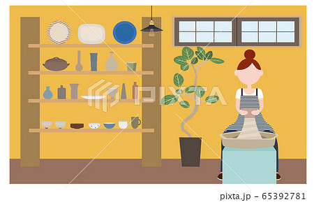 陶芸のイラスト素材