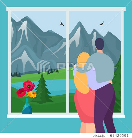 カップル 後ろ姿 恋人 アベック 後姿のイラスト素材