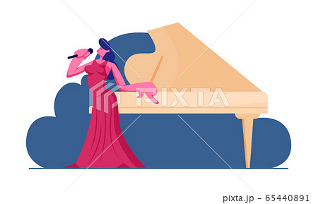 マイク スタンドマイク 歌う 歌手のイラスト素材