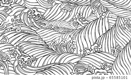 白黒風景のイラスト素材