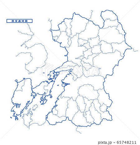 熊本県地図のイラスト素材