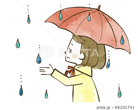 女性 雨 傘 憂鬱のイラスト素材