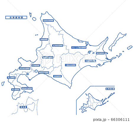 北海道地図のイラスト素材集 ピクスタ