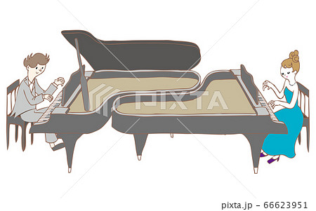 男性 ピアノ イラスト 弾くのイラスト素材