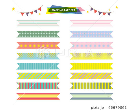 テープ 紙テープ マスキングテープ デザインのイラスト素材
