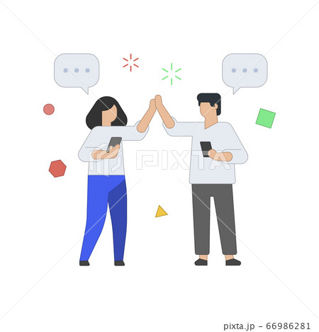 ハイタッチのイラスト素材