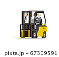 フォークリフト 斜め後ろ向き Forklift Truckのイラスト素材
