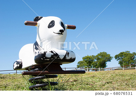 公園 遊具 パンダの写真素材