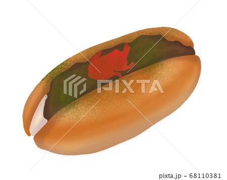 焼きそばパンのイラスト素材
