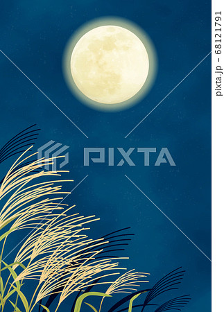 月 満月 きれい 綺麗のイラスト素材
