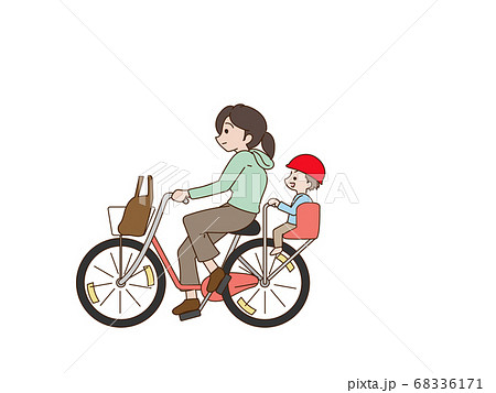 子供乗せ自転車のイラスト素材