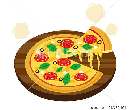 ピザ ピッツァ イタリアン イタリア料理のイラスト素材