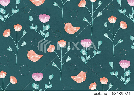 花 パターン 壁紙 アネモネの写真素材