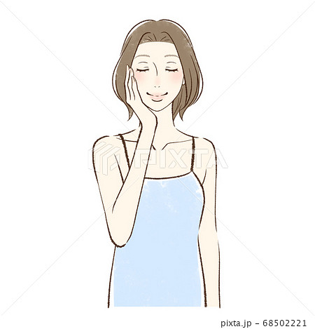 女性 スキンケア 美容 笑顔のイラスト素材 Pixta