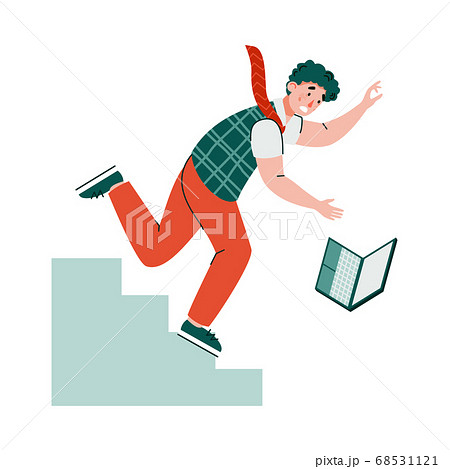 階段 落ちる アクシデント 落下の写真素材