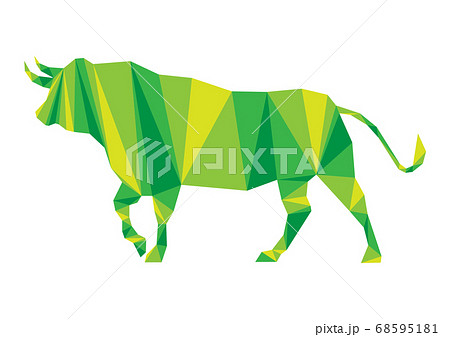 イラスト 緑色 黄色 動物の写真素材
