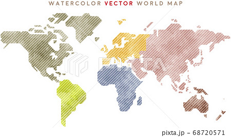 ベクター 世界地図 地図 手書きのイラスト素材