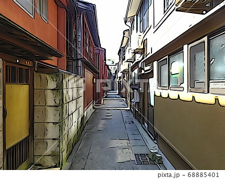 裏路地のイラスト素材