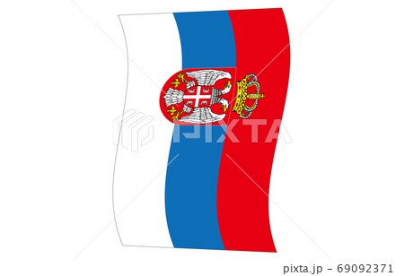 セルビア 国旗の写真素材