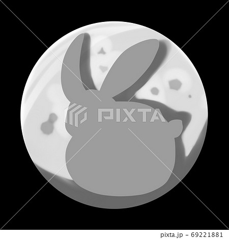 兎模様の満月のイラスト素材