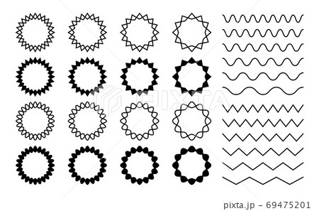 Two bold wavy lines forming a black circle frame. Circle frame