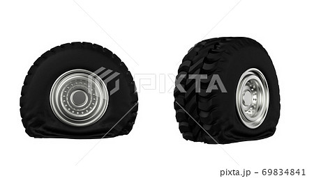 タイヤパンクのイラスト素材