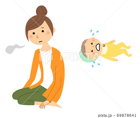 育児疲れのイラスト素材