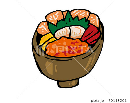 海鮮丼のイラスト素材