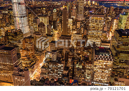 ニューヨーク夜景の写真素材